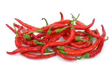 Image showing Pile of red chili peppers