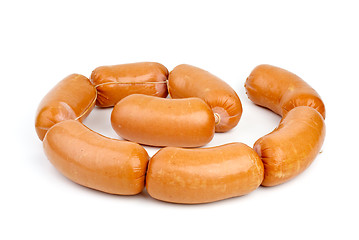 Image showing Few sausages isolated on the white background