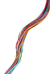 Image showing Twisted different colored wires