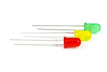 Image showing Red, yellow and green LEDs