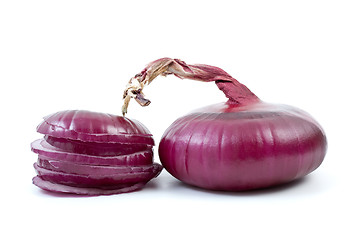 Image showing Purple onion and some slices