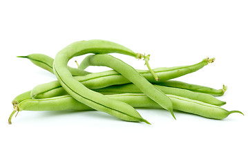 Image showing Small pile of green bean pods