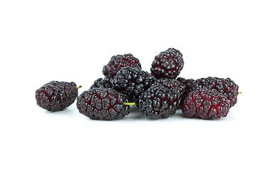 Image showing Few black mulberries