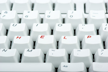 Image showing Computer keyboard with 'HELP' keys