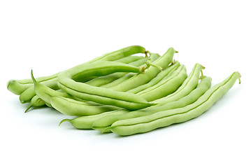 Image showing Small pile of green bean pods