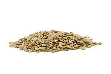 Image showing Small pile of dried lentil seeds