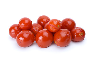 Image showing Few marinated red cherry tomatoes