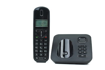 Image showing Modern cordless phone with answering machine