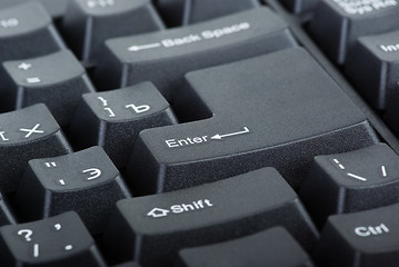 Image showing Black computer keyboard fragment