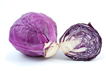 Image showing Violet cabbage and half