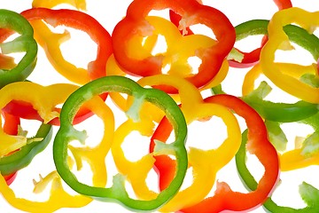 Image showing Abstrakt background from bell pepper slices