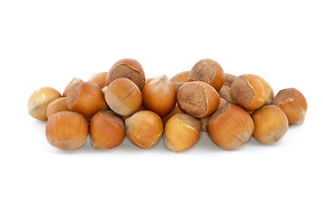 Image showing Small pile of hazelnuts