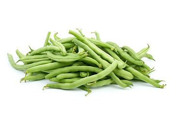 Image showing Pile of green bean pods