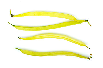 Image showing Four yellow wax bean pods