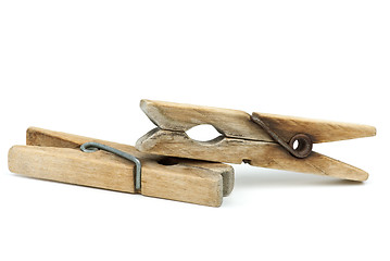 Image showing Two clothespins 