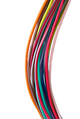 Image showing Close-up shot of different colored wires