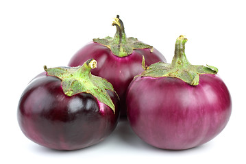 Image showing Three eggplants