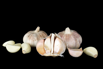 Image showing Garlic bulbs and cloves