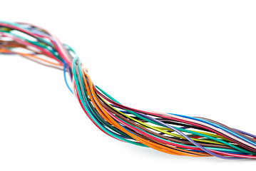 Image showing Close-up shot of different colored wires