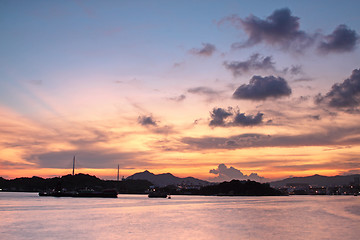 Image showing Beautiful tropical colorful sunset