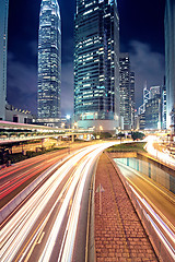 Image showing traffic in Hong Kong at night 