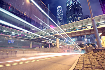 Image showing traffic in Hong Kong at night 