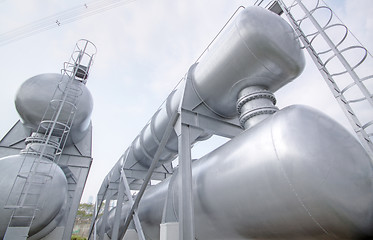 Image showing gas tanks in the industrial estate, suspension energy for transp