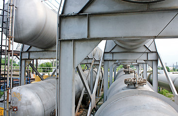 Image showing gas tanks in the industrial estate, suspension energy for transp