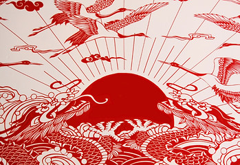 Image showing Dragon,This paper-cut shows the Dragon, one of the Chinese Zodia