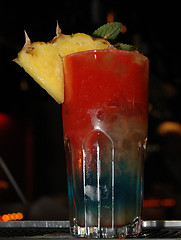 Image showing Red and blue with pineapple