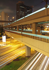 Image showing traffic in Hong Kong at night 