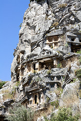 Image showing Ancient Lycian tombs in Myra