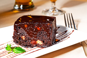 Image showing chocolate and walnuts cake