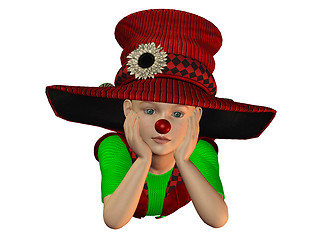 Image showing lying boy with big hat