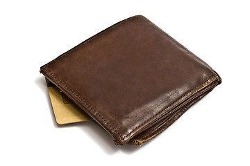 Image showing Brown wallet with credit card 