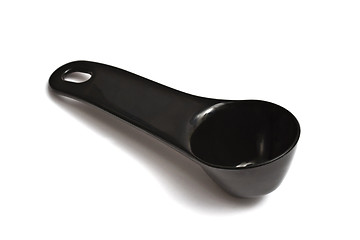 Image showing Black plastic coffee scoop