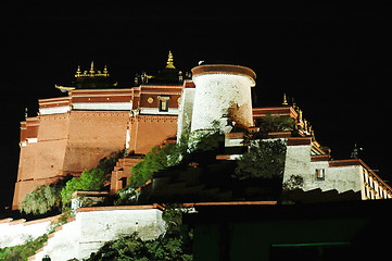 Image showing Night scenes of the famous Potala Palace