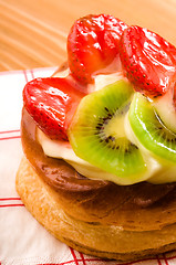 Image showing French cake with fresh fruits