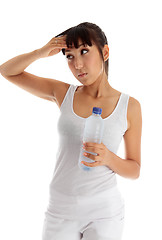 Image showing Exhausted girl after fitness