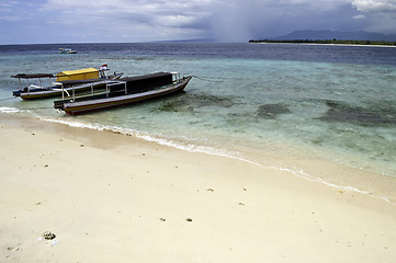 Image showing docked boat in Gili island