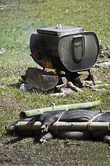 Image showing Traditional Toraja animal sacrifice