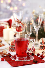 Image showing Hot wine cranberry punch 