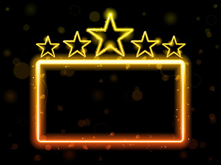 Image showing Star Neon Movie Sign With Copyspace