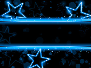 Image showing Glowing Neon Stars Background