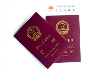 Image showing China passport and ID card