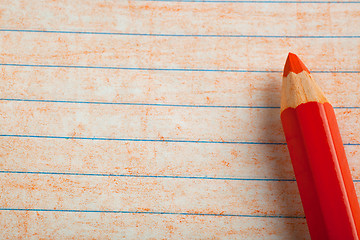 Image showing Orange color pencil with coloring