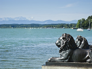 Image showing Lions at lake Starnberg