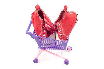 Image showing Conceptual photo with miniature shopping-cart