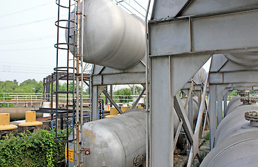 Image showing gas tanks in the industrial estate, suspension energy for transp