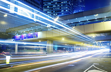 Image showing traffic in Hong Kong at night 